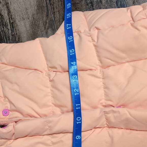 Lilly Pulitzer Down Puffer Vest Tropical Floral Lining Size Small Coral Orange - Picture 9 of 10